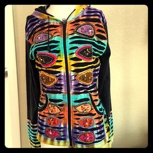 NWT Rising International Hooded Tie Dye Jacket